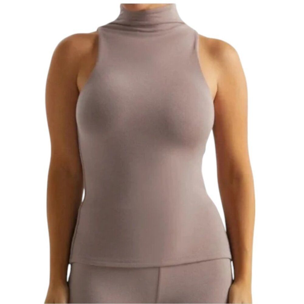 Naked Wardrobe Sleeveless Top Taupe Size Large NWOT $46 MSRP